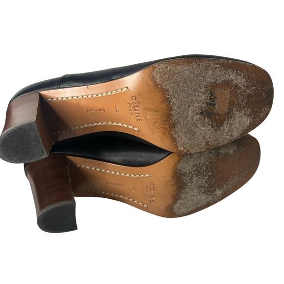 Celine Wrap Leather Ankle Boot Black Size 10 - Picture 6 of 6